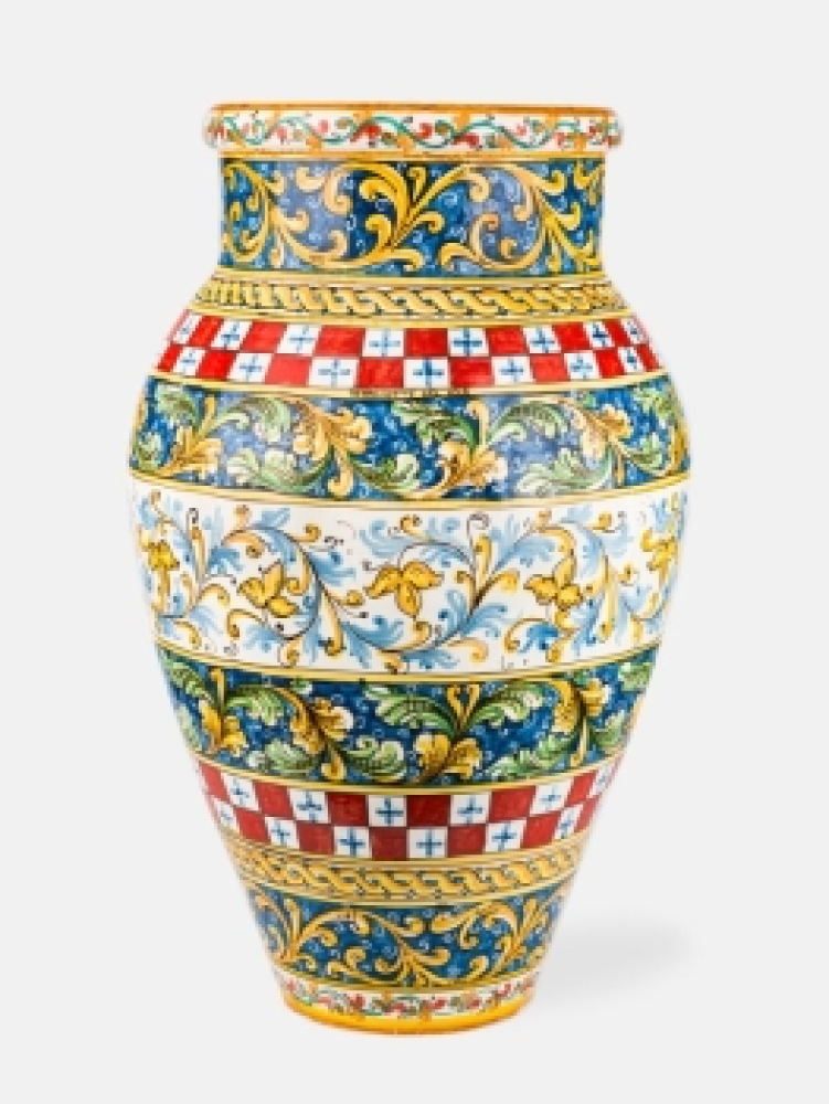Preview: Grande vase sicilienne colorée en céramique – artisanat traditionnel et élégance méditerranéenne